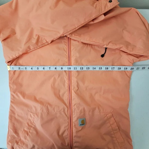 Carhartt Womens Rockford Windbreaker Jacket Rain Coat Coral Full Zip Hooded XS - Picture 4 of 16
